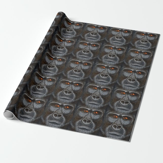Papier Cadeau Papier d'emballage cadeau de gorille (Déroulé)