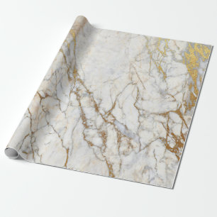 Papier Cadeau Papier d'emballage cadeau de marbre et d'or