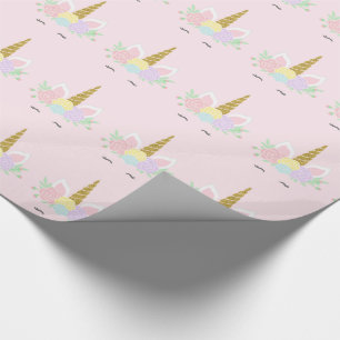 Papier Cadeau Papier d'emballage cadeau de visage de licorne