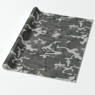 Papier Cadeau papier d'emballage camouflage gris