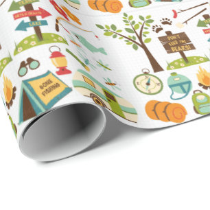 Papier Cadeau Papier d'emballage campant de motif
