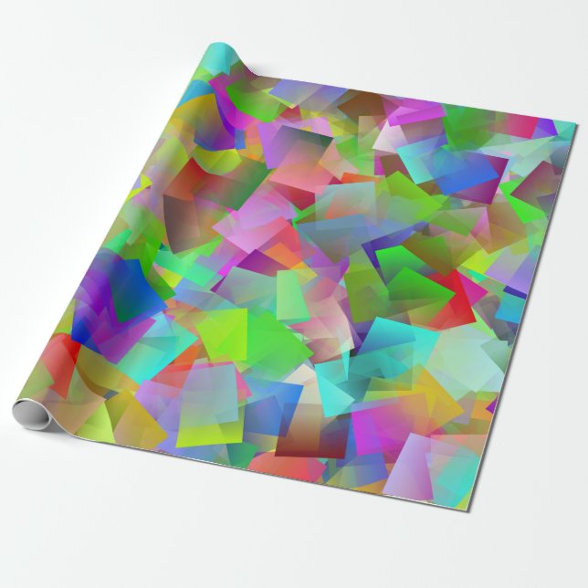 Papier Cadeau papier d'emballage carré néon (Déroulé)