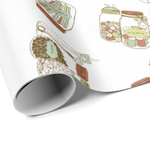 Papier Cadeau Papier d'emballage chic de pots de maçon