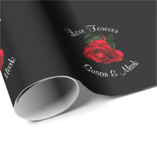 Papier Cadeau Papier d'emballage, collection de rose rouge