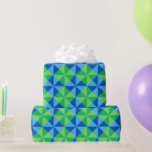 Papier Cadeau Papier d'emballage coloré en bleu et vert