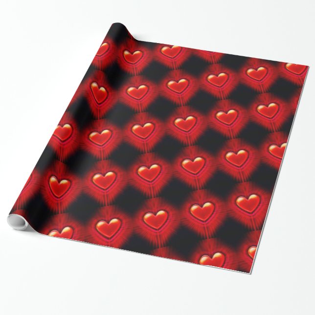 Papier Cadeau Papier d'emballage. Conception rouge et noire (Déroulé)