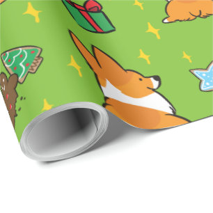 Papier Cadeau Papier d'emballage CorgiThings de corgi de Noël