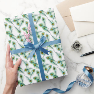 Papier Cadeau Papier d'emballage couleur motif en plumes de paon