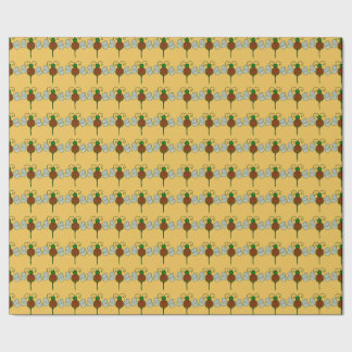Papier Cadeau Papier d'emballage d'abeilles de Noël
