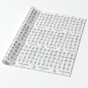 Papier Cadeau Papier d'emballage d'ALPHABET de LANGUE DES SIGNES
