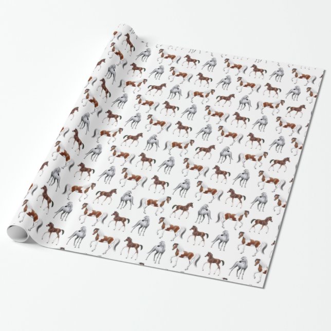 Papier Cadeau Papier d'emballage d'amants de cheval (Déroulé)