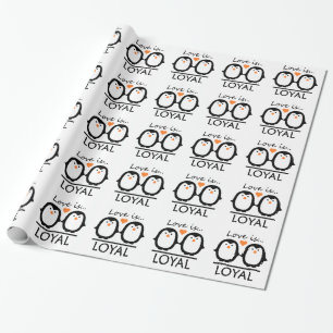 Papier Cadeau Papier d'emballage d'amour de pingouin