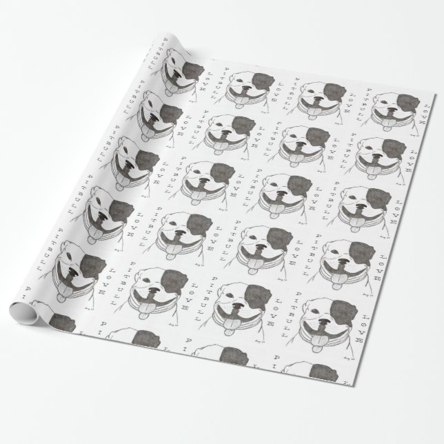 Papier Cadeau Papier d'emballage d'amour de Pitbull (Déroulé)