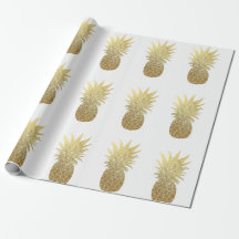 Papier d'emballage d'ananas de feuille d'or de