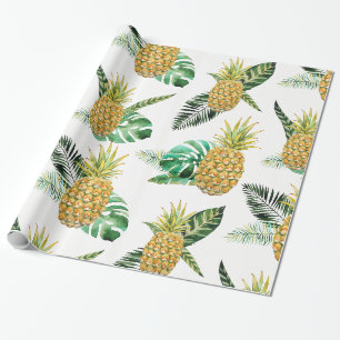 Papier Cadeau Papier d'emballage d'ananas tropical