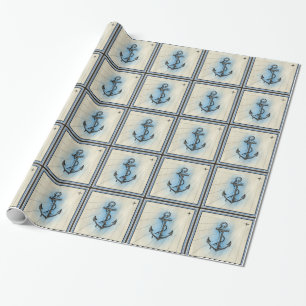 Papier Cadeau papier d'emballage d'ancre nautique