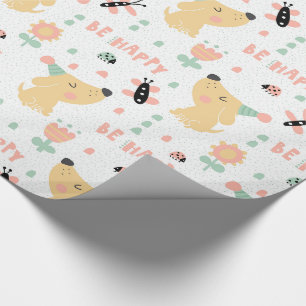 Papier Cadeau papier d'emballage d'anniversaire de chienchien