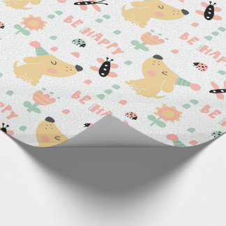 Papier Cadeau papier d'emballage d'anniversaire de chienchien