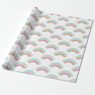 Papier Cadeau Papier d'emballage d'arc-en-ciel en pastel