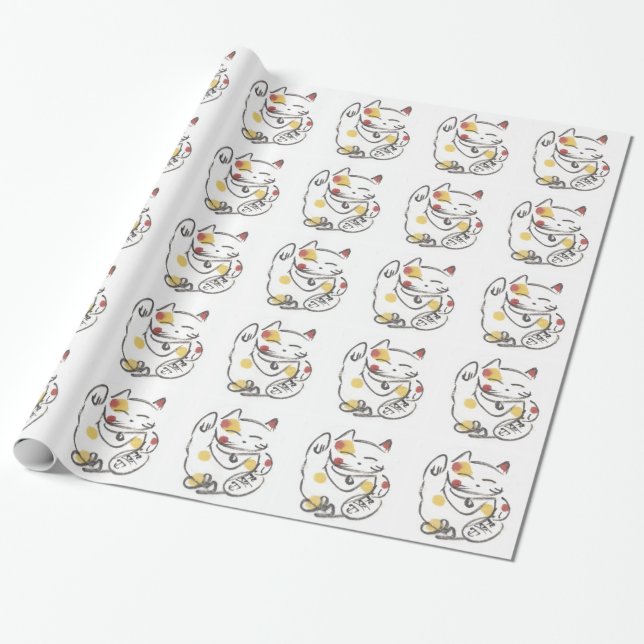 Papier Cadeau Papier d'emballage d'art chanceux japonais mignon (Déroulé)