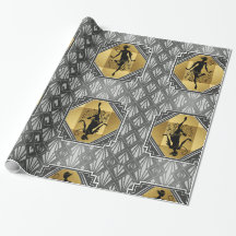 Papier d'emballage d'art déco d'aileron de Gatsby