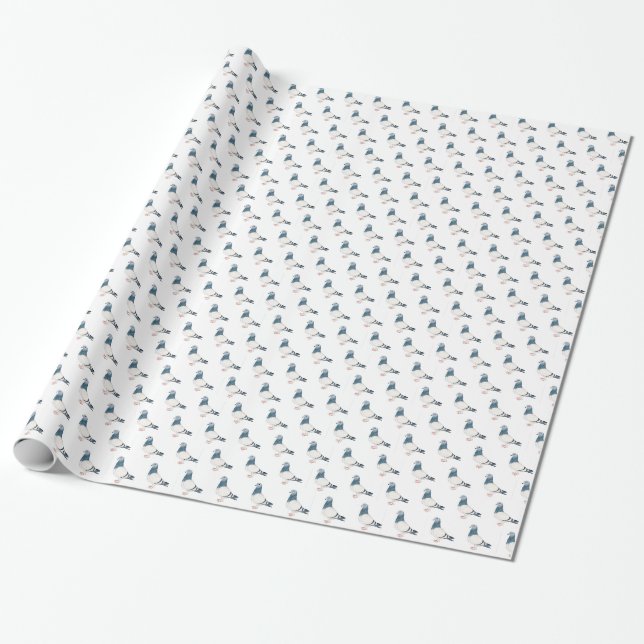 Papier Cadeau Papier d'emballage d'art d'oiseau de pigeon (Déroulé)