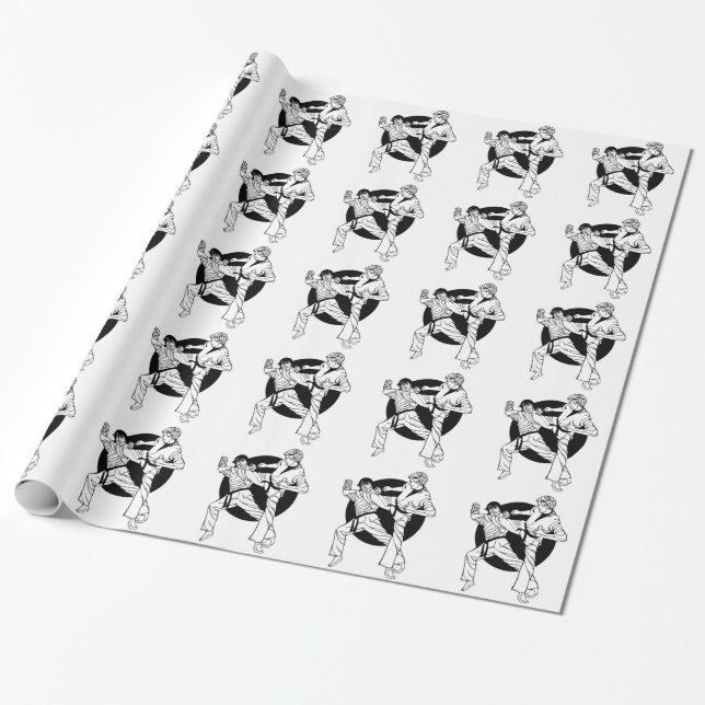 Papier Cadeau Papier d'emballage d'arts martiaux (Déroulé)