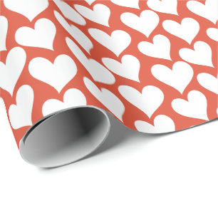 Papier Cadeau Papier d'emballage de beaucoup de coeurs