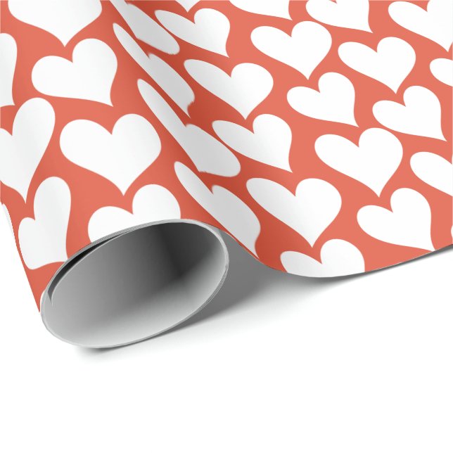 Papier Cadeau Papier d'emballage de beaucoup de coeurs (Coin rond)