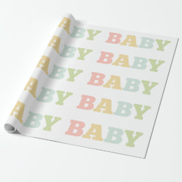 Papier Cadeau Papier d'emballage de bébé en pastel, baby shower