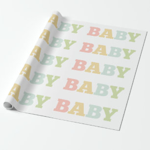 Papier Cadeau Papier d'emballage de bébé en pastel, baby shower