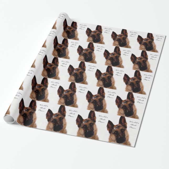 Papier Cadeau Papier d'emballage de berger allemand pour la (Déroulé)