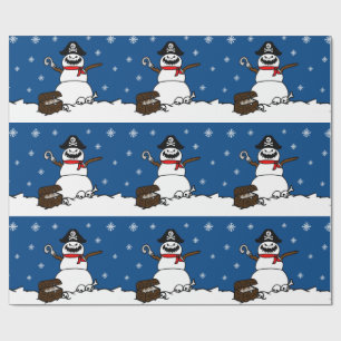 Papier Cadeau Papier d'emballage de bonhomme de neige de pirate