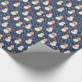 Papier Cadeau Papier d'emballage de bonhommes de neige de