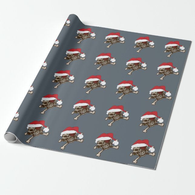 Papier Cadeau Papier d'emballage de cadeau de pirate de crâne de (Déroulé)