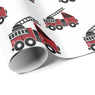 Papier Cadeau Papier d'emballage de camions de pompiers