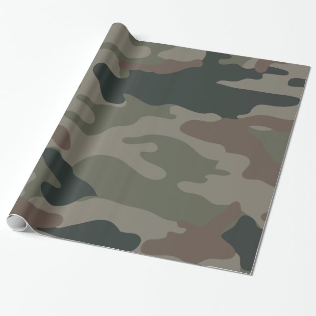Papier Cadeau Papier d'emballage de Camo de chasse (Déroulé)