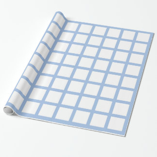 Papier Cadeau Papier d'emballage de carrés bleu-clair et blancs
