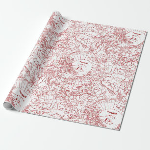 Papier Cadeau Papier d'emballage de carte de Père Noël de Pôle