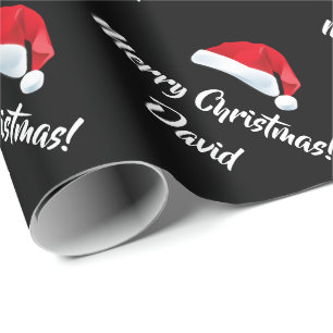 Papier Cadeau Papier d'emballage de casquette de Père Noël de