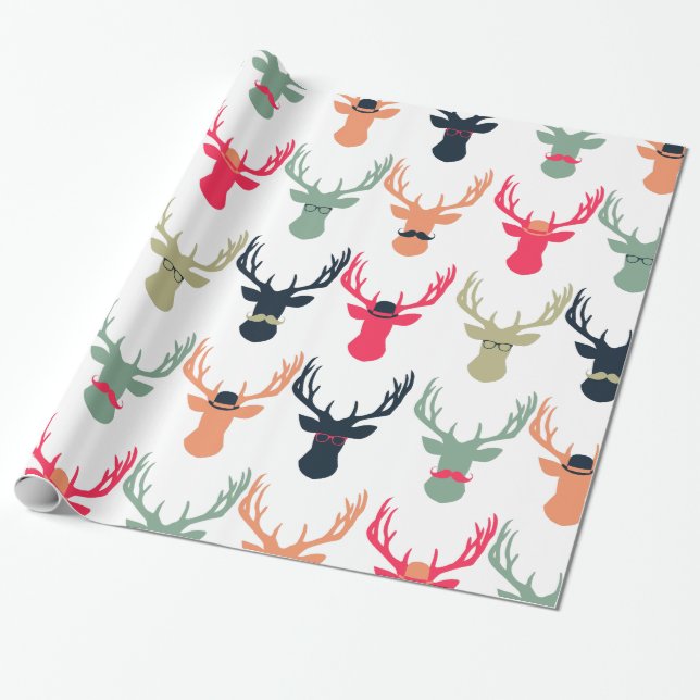 Papier Cadeau Papier d'emballage de cerfs communs de hippie (Déroulé)
