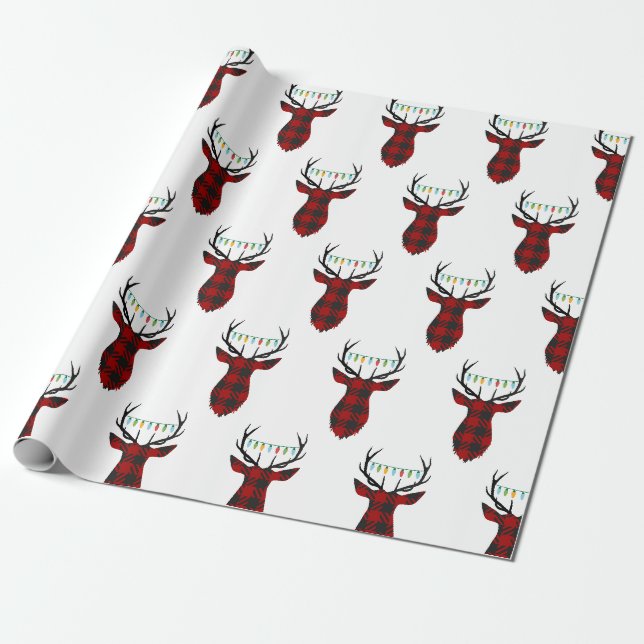Papier Cadeau Papier d'emballage de cerfs communs de Noël de (Déroulé)