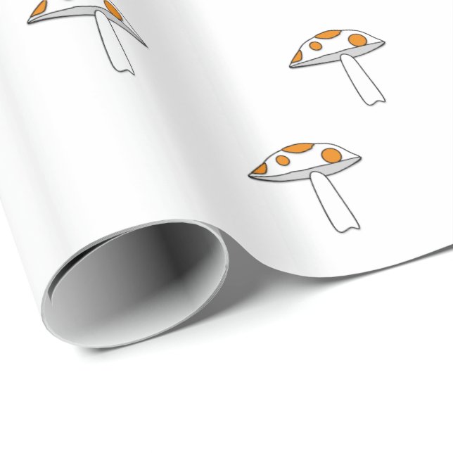 Papier Cadeau Papier d'emballage de champignon doux (Coin rond)