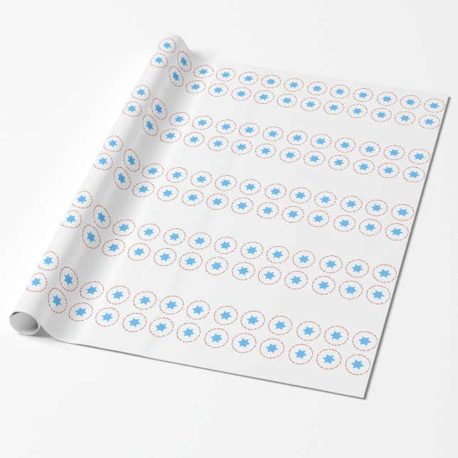 Papier Cadeau Papier d'emballage de Chanukah (Déroulé)