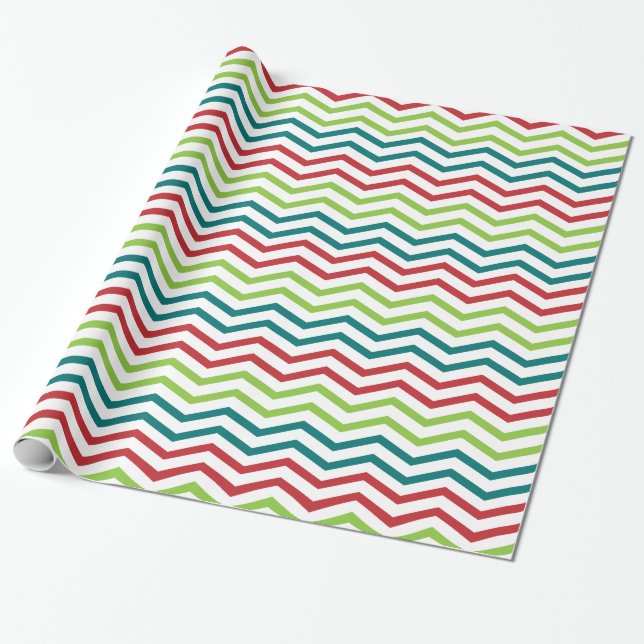 Papier Cadeau Papier d'emballage de Chevron de vacances (Déroulé)