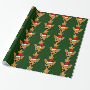Papier Cadeau Papier d'emballage de chiwawa de Noël drôle de