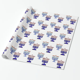 Papier Cadeau Papier d'emballage de Chrismukkah Menorahs