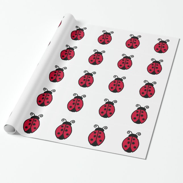 Papier Cadeau Papier d'emballage de coccinelle (Déroulé)