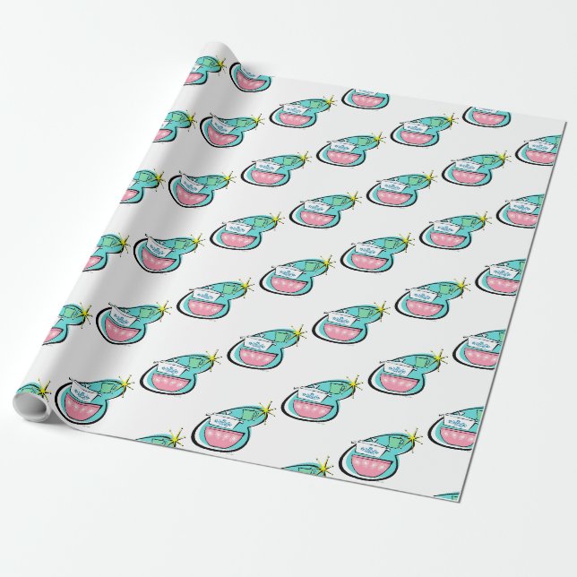 Papier Cadeau Papier d'emballage de conception de cuisine atomiq (Déroulé)