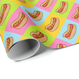 Papier Cadeau Papier d'emballage de conception de hot-dogs